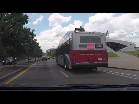 Columbus Ohio and State Capitol Scenic Drive - No Sound.