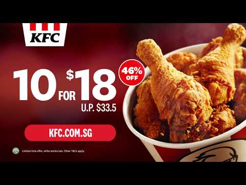 KFC 10 peças por US$ 18!