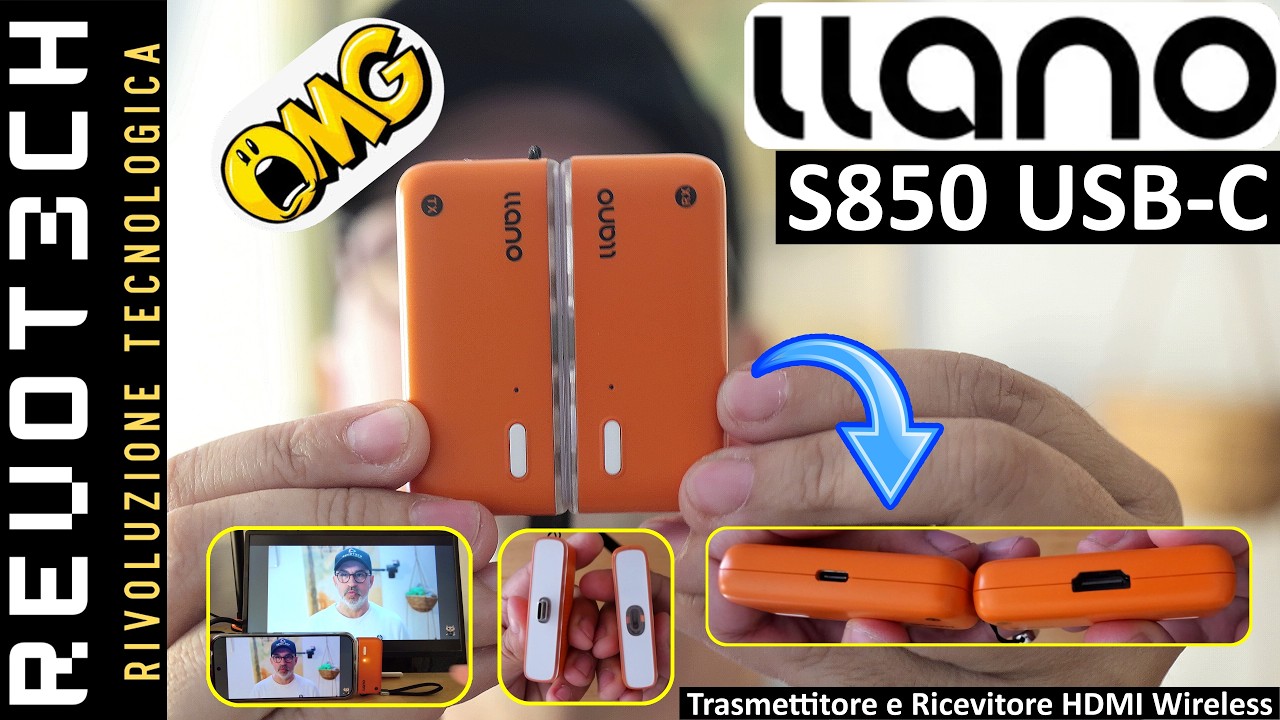 LLANO S850 USB-C Trasmettitore e Ricevitore HDMI Wireless. MIRRORING Sempre e Ovunque