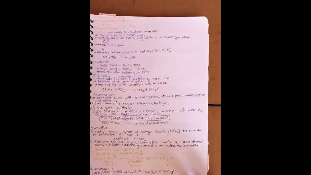 Ammonia notes of class 10 th icse😊😊😊🙏🙏👍 like and subscribe