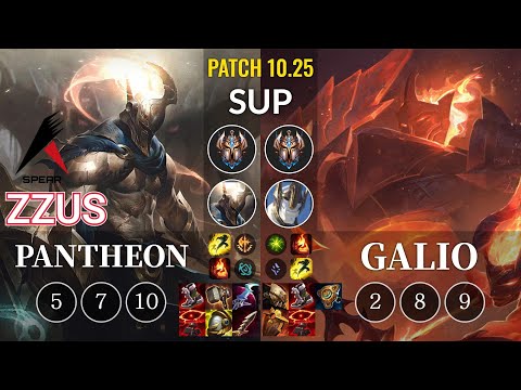 ASP Zzus Pantheon vs Galio Sup - KR Patch 10.25
