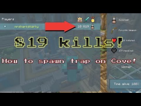 Mrsharksharky - Minecraft Battle mode |How to Spawn trap on cove! | 800 kills + |