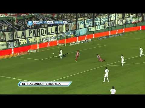 Gol de Ferreyra. Arsenal 0 Vélez 1. Fecha 13. Torneo Inicial 2012. Fútbol Para Todos.