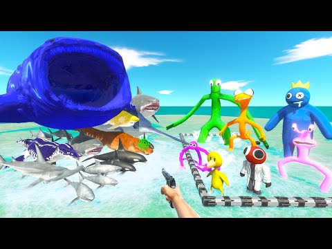 FPS Avatar Rescues Rainbow Friends and Fights Sea Monsters - Animal Revolt Battle Simulator