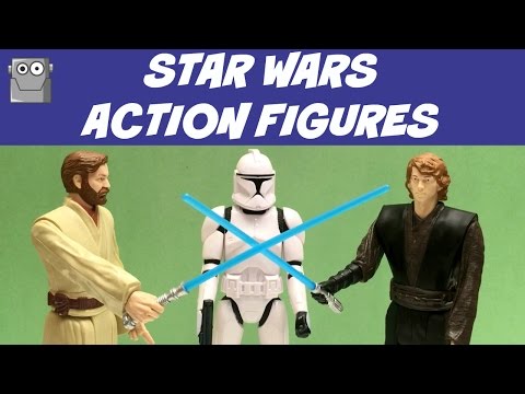 STAR WARS Action Figures Darth Vader Clone Trooper Obi Wan Kenobi Video