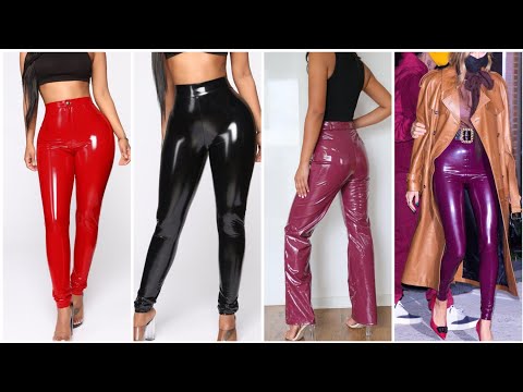 Very charming collection for ladies of latex tight pants and leggings