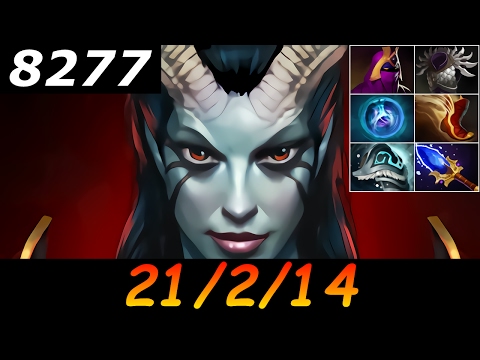 Dota 2 Queen of Pain 8277 MMR 21/2/14 (Kills/Deaths/Assists) Ranked Full Gameplay