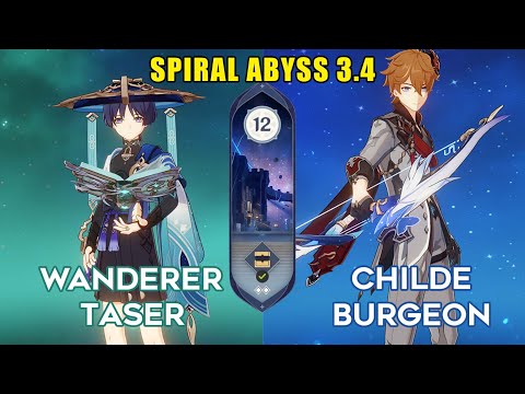 C0 Wanderer Taser & C0 Childe Burgeon | 3.4/3.5 Spiral Abyss Floor 12 9 Star | Genshin Impact