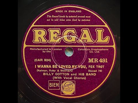 I wanna Be Loved By You - Billy Cotton and His Band (1931)