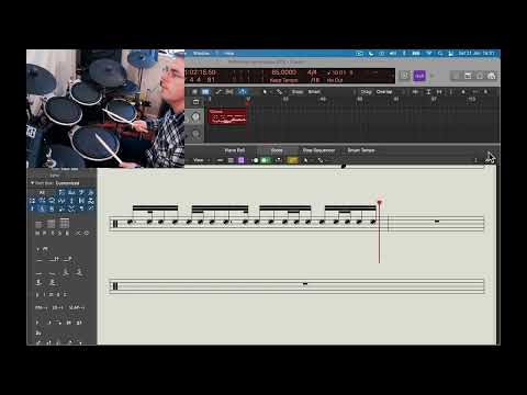 Logic Pro X real time drum notation