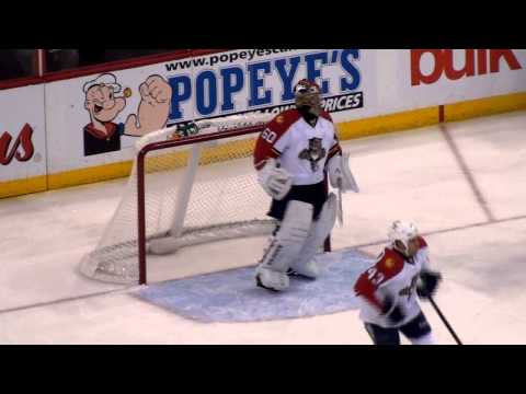 Jose Theodore in action during the Panthers @ Senators hockey game