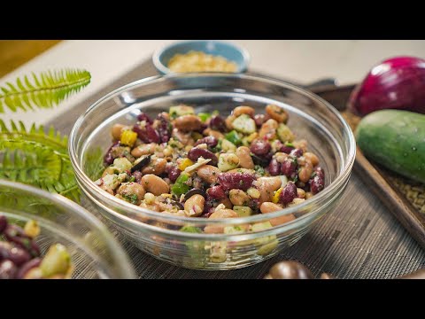 Easy BEAN SALAD WITH PINE NUTS AND FETA | Recipes.net - YouTube