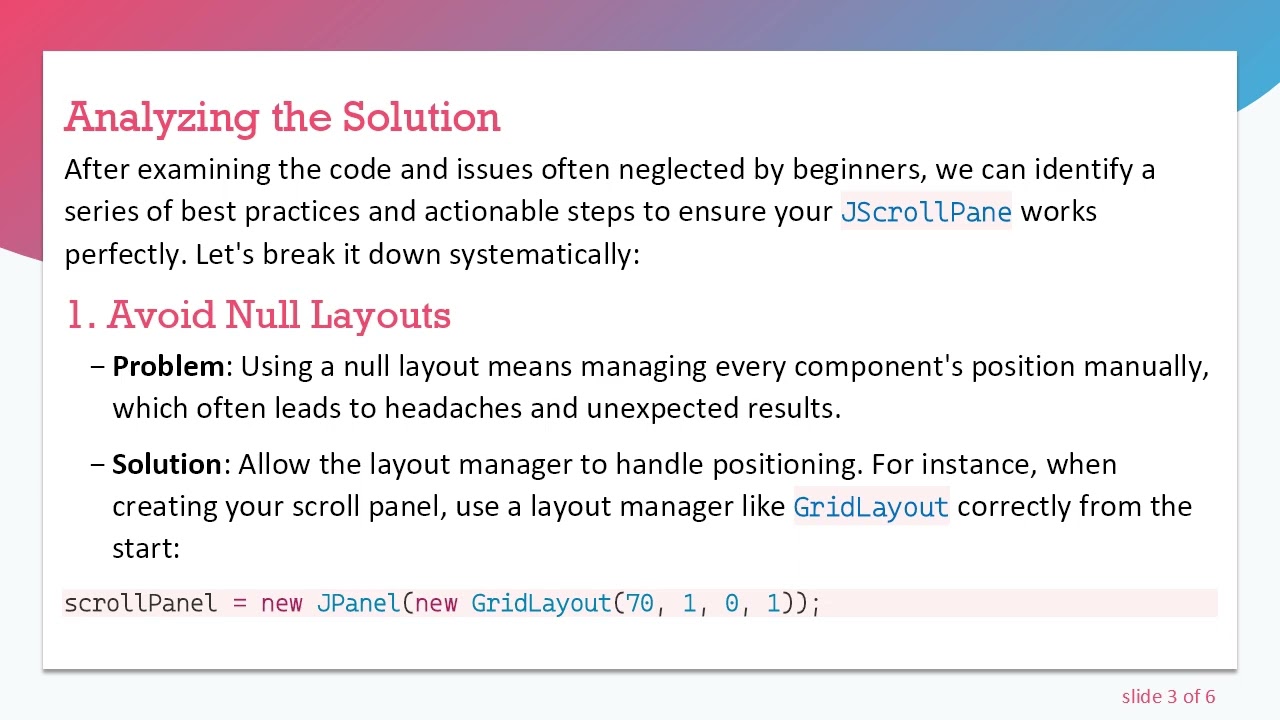 Solving Your JScrollPane Issues: Why is it Not Scrolling?