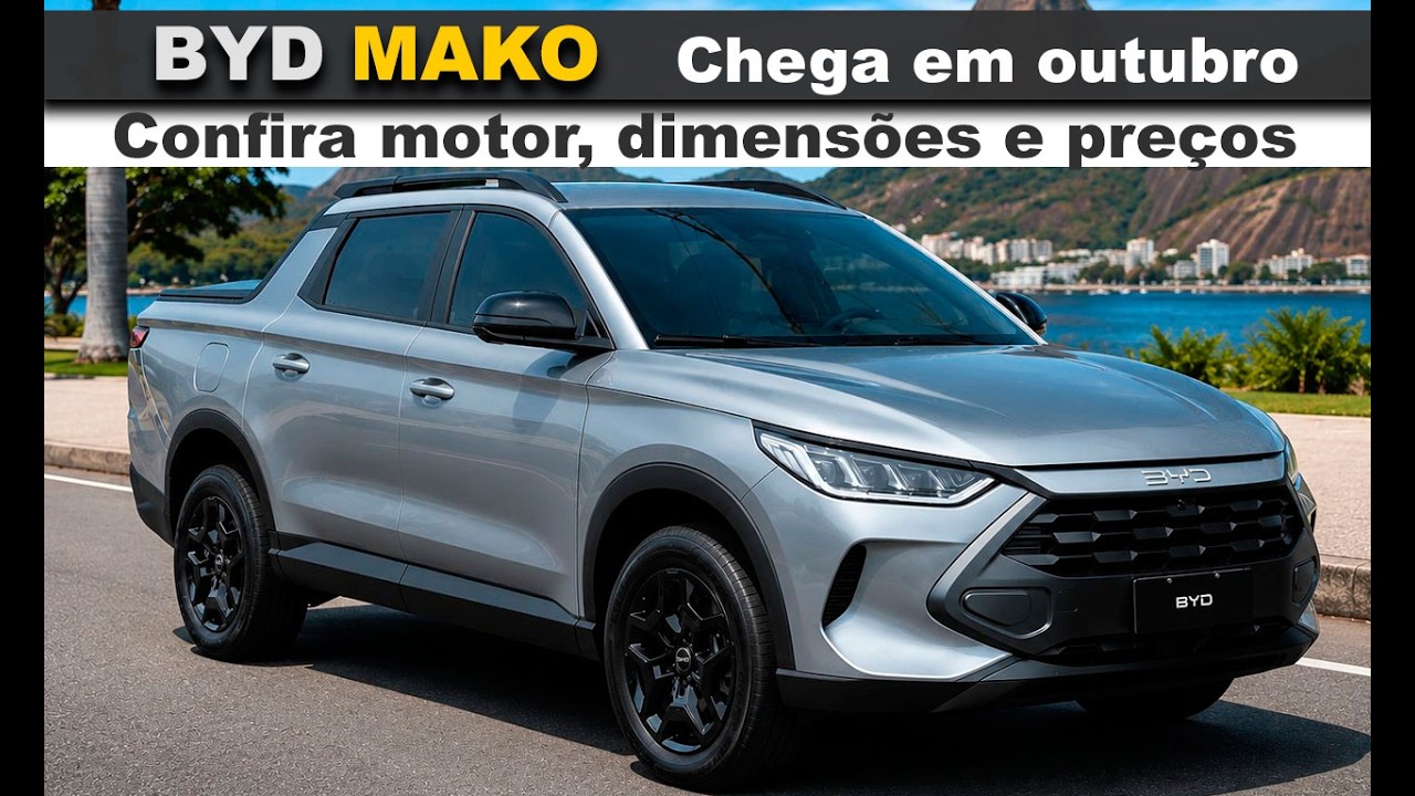 BYD Mako rival da Fiat Toro chega em outubro com motor hibrido de 219 cv e muito bem equipada