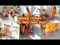 ️Indian Mom Washing Clothes By Hand Deshi Style