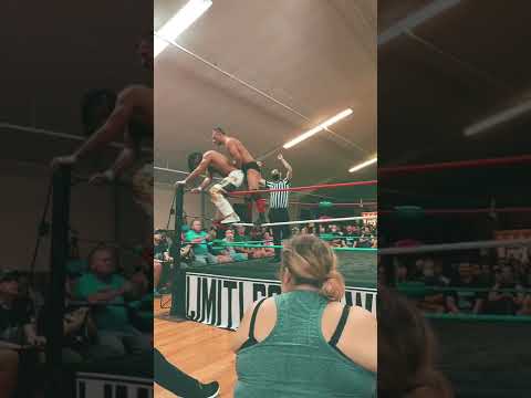 Daniel Garcia goes up the turnbuckle to Anthony Greene #aewdynamite (Limitless Wrestling) aew