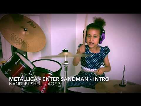 Enter Sandman Intro - Metallica - Drummer Girl - Nandi Bushell vs Lars Ulrich