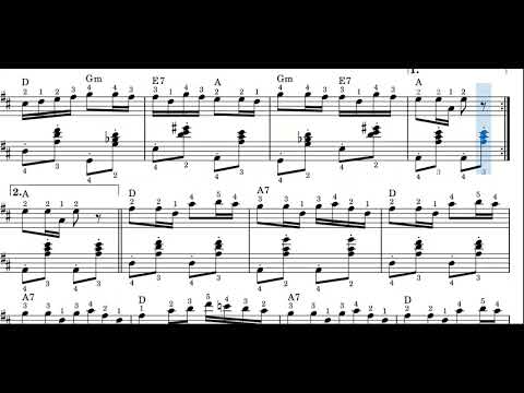 Moravac kolo - sheet music for accordion (D major)