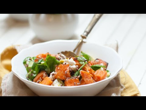Recette Salade de patates douces rôties et épinards