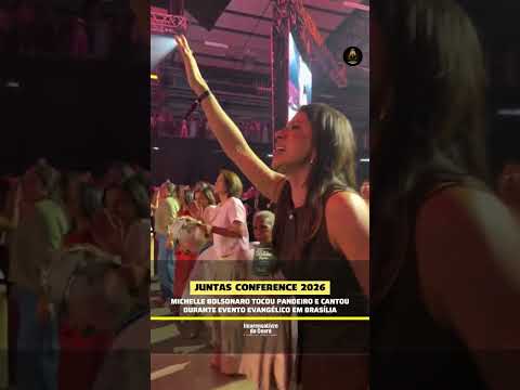 Michelle Bolsonaro (PL), tocou pandeiro e cantou durante evento evangélico em Brasília