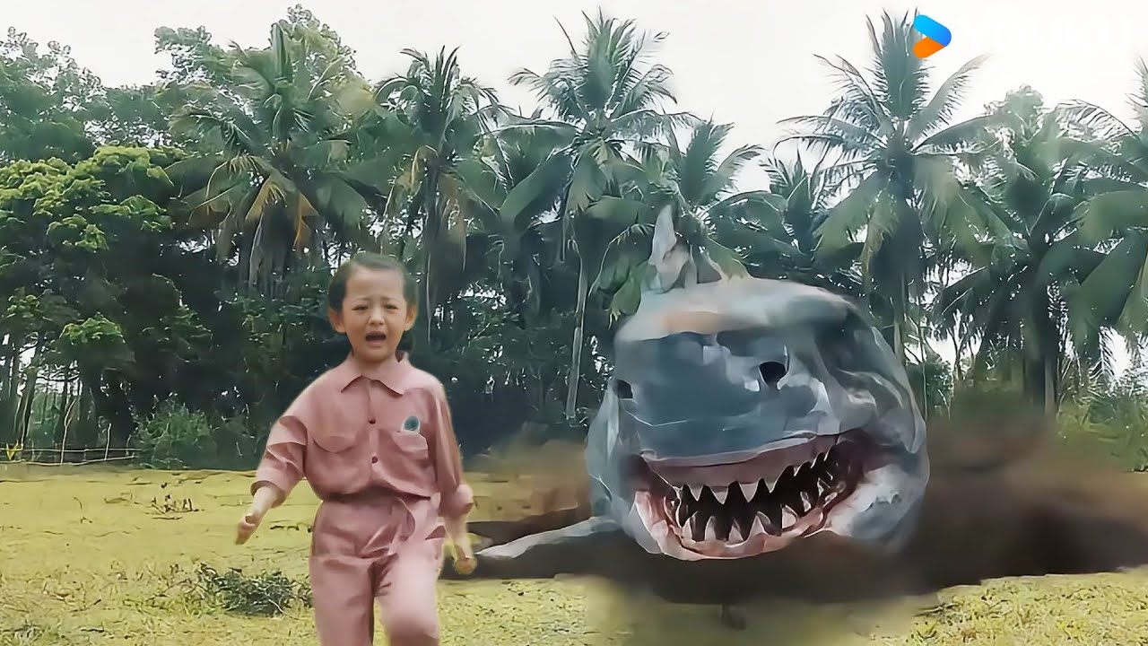 The shark jumps out of the ground and scares the little girl! | Land Shark | YOUKU MONSTER MOVIE