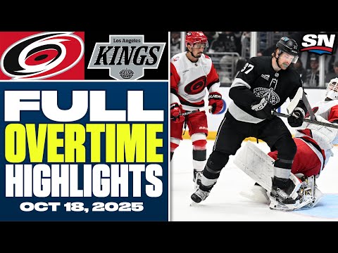 Carolina Hurricanes at Los Angeles Kings | FULL Overtime Highlights - October 18, 2025