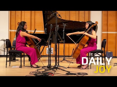 Suite for Two Cellos and Piano performed by Ella & Mia Wimbiscus & Orli Shaham! | Daily Joy