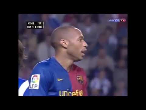 Thierry Henry vs Espanyol I Catalan Derby I La Liga 08/09 I All Touches and Actions