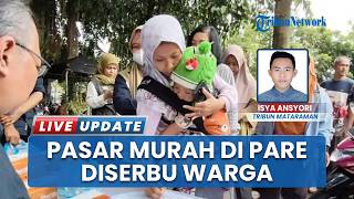 Khofifah Pantau Langsung Pasar Murah Ramadhan di Pare, Gubernur Jatim Ikut Membantu Penyaluran