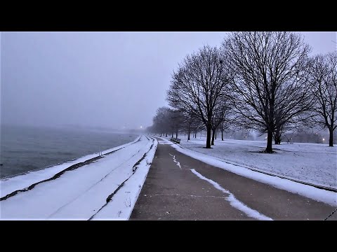 Chicago Snowstorm Walk - Lake Michigan Shoreline (December 22, 2022)