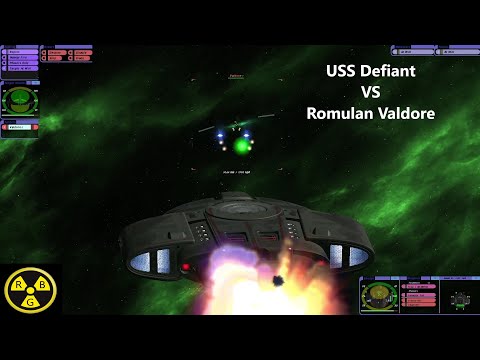 USS Defiant VS Romulan Valdore | Star Trek Ships | BATTLE | Star Trek Bridge Commander |
