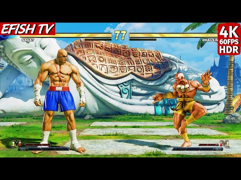 Sagat vs Dhalsim (Hardest AI) - Street Fighter V
