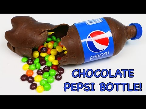 How to Make PEPSI CHOCOLATE BOTTLE Filled with Skittles Rainbow Candy! Video