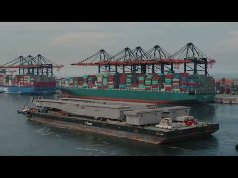 Arrival of Pioneering Spirit's Jacket lift system (JLS) beams in Rotterdam