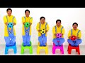 Five Little Children Standing On The Chair Kids Song With Balls