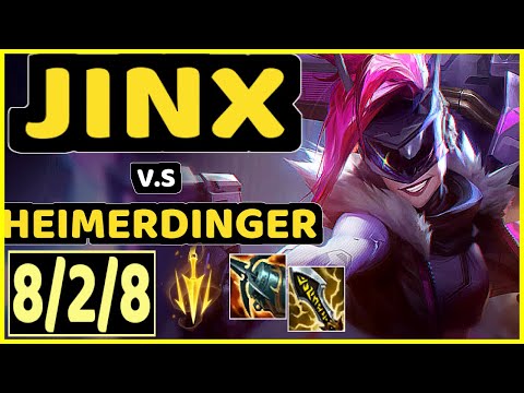 DEFTLY (JINX) vs HEIMERDINGER - 8/2/8 KDA BOTTOM ADC GAMEPLAY - NA Ranked GRANDMASTER