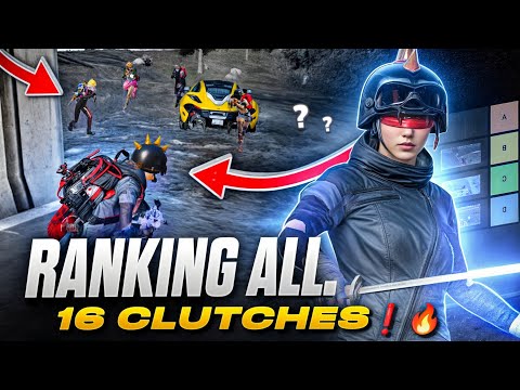 Ranking ALL 16 *CLUTCHES from (Panic ➝ Confident) In BGMI❗🔥