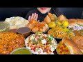 ASMR EATING PANIPURI MOMO DAHIPURI SAMOSA NOODLES PAVBHAJI BHELPURI INDIAN STREET FOOD