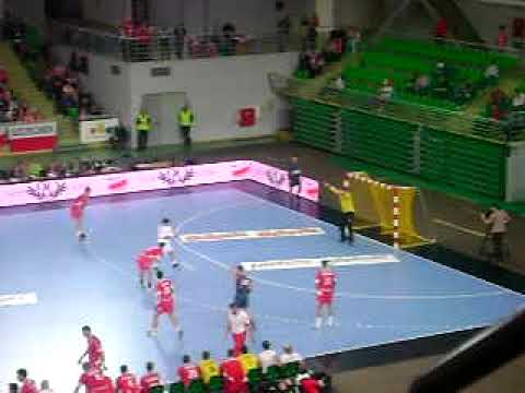 Adam Malcher Rzut Karny Polska-Słowacja Piłka Ręczna 29.10.2009