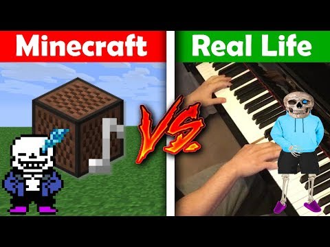 Amosdoll Music - MEME SONGS - Minecraft VS Real Life Piano
