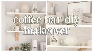 COFFEE BAR DESIGN | KITCHEN DIY AND DECORATING IDEAS | HOW TO SET UP A COFFEE STATION