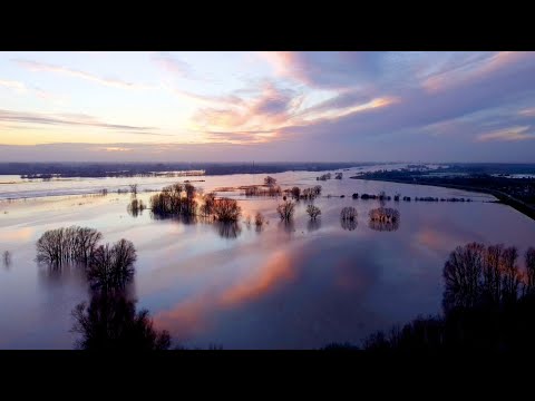 Hoogwater Waal Nijmegen - Drone Film (extended versie)