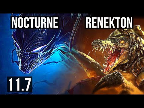 NOCTURNE vs RENEKTON (TOP) | 8/1/8, 900+ games, 1.1M mastery, Dominating | KR Grandmaster | v11.7