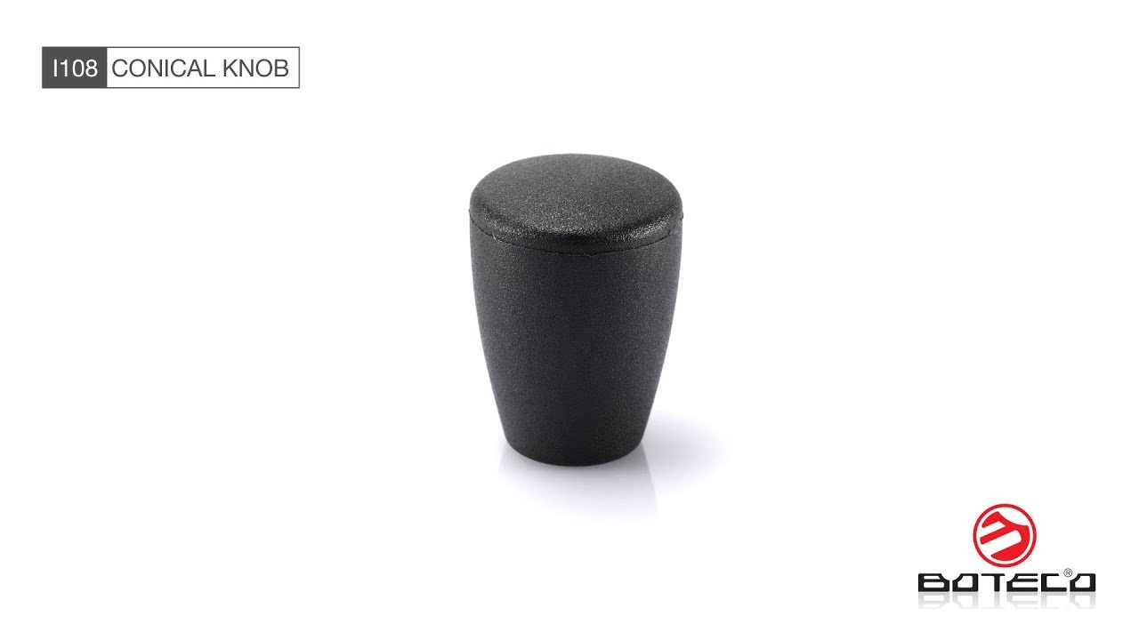 Conical knob with plastic threaded hole - Plastic and Metal Knobs - Video - Boteco