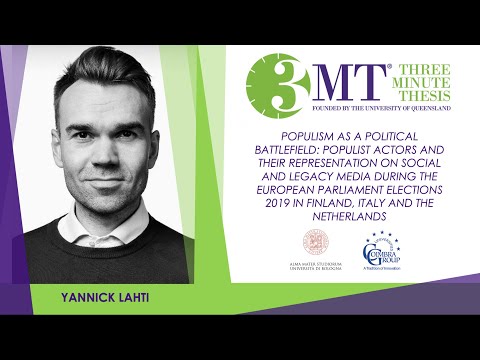 Three Minute Thesis Competition 2021: Yannick Lathi – University of Bologna.