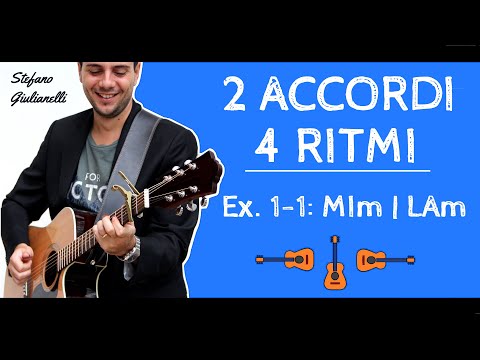 ESERCIZI CHITARRA PRINCIPIANTI: 2 ACCORDI, 4 RITMI - Basic - Ex. 1-1 MIm | LAm