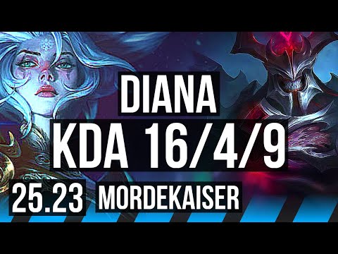 DIANA vs MORDEKAISER (MID) | 16/4/9 | KR Master | 25.23