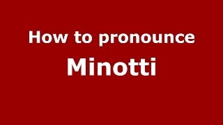 How to pronounce Minotti
