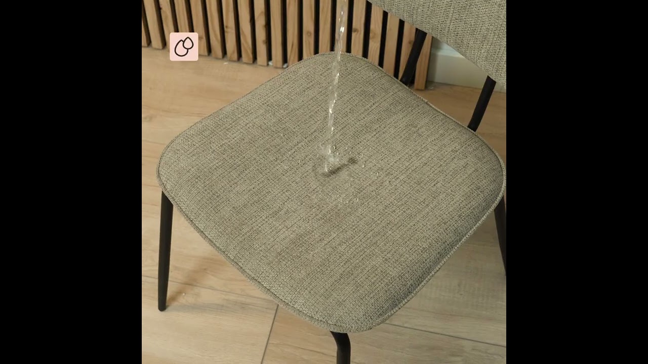 Scandinavische eetkamerstoel Ivar gerecyclede stof beige