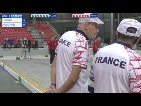 France/Andorre - 3ème tour du Championnats d'Europe Pétanque Vétérans à Albertville 2023